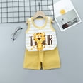 thumbnail image 2 of IROINNID Toddler Kids 2PCS Outfits Fashion Cute Cartoon Print Sleeveless Tank Top With Comfy Shorts Suit, 2 of 4