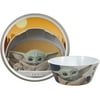Zak Designs Star Wars The Mandalorian Dinnerware Set Includes Plate and Bowl, Made of Durable Melamine and Perfect for Kids (Baby Yoda/The Child, 2-Piece Set, BPA-Free)