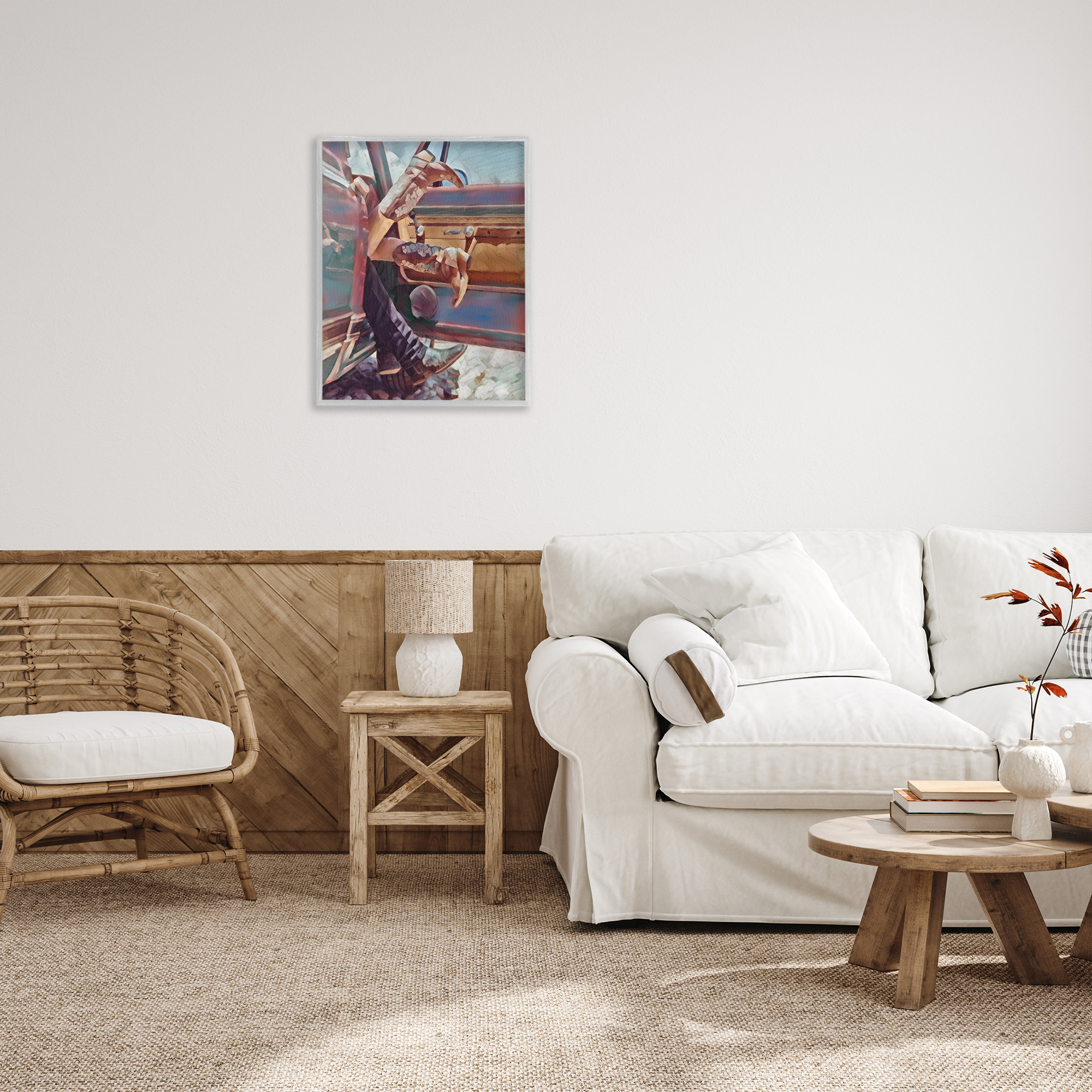 Stupell Industries Kissing Couple in Car Transportation Painting Gray Framed Art Print Wall Art, 24 x 30
