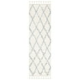 thumbnail image 3 of SAFAVIEH Casablanca Mackenzie Geometric Wool Shag Area Rug, Blue/Ivory, 6' x 9', 3 of 8