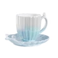 thumbnail image 1 of de Café de Cerámica con Platillo, de Concha de Perla, Lindas Tazas de Café para la Oficina y el Hogar, para Té, Café con Leche, Leche A, 1 of 5