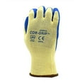 thumbnail image 3 of 12-Pack of Cordova 3894L Cor-Grip Work Gloves, 10-Gauge, Yellow Poly/Cotton Shell, Blue Latex Palm Coating, Large, 3 of 5
