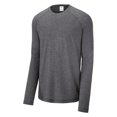 thumbnail image 1 of 3Gravity Threads Long Sleeve Tri-Blend Wicking Raglan Tee - Dark Grey - 3XL, 1 of 1