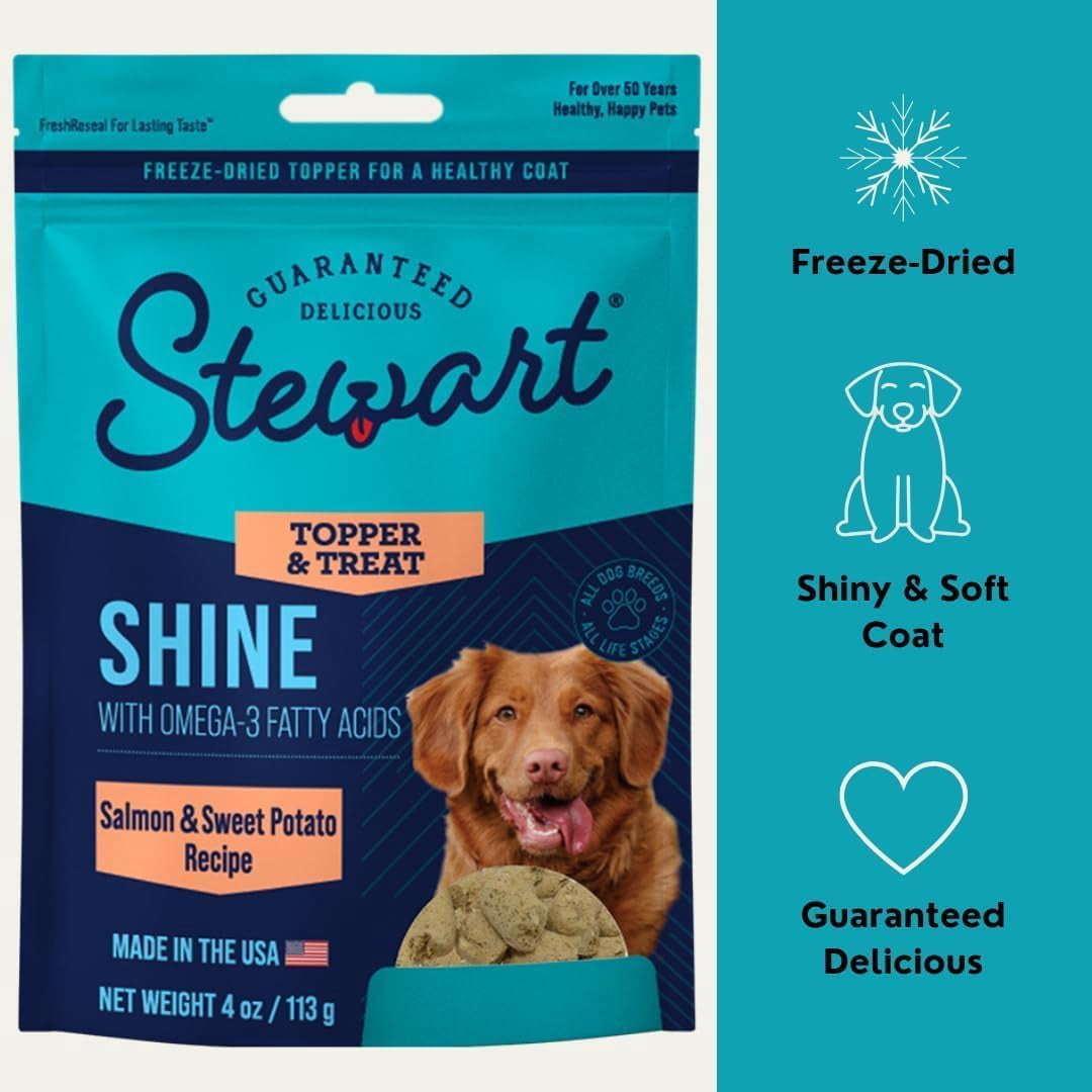 Stewart Freeze Dried Dog Food Topper Salmon & Sweet Potato (Shine) - 8 oz. Pouch