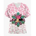 thumbnail image 4 of Lisheng Disney Mickey Mouse Imprimé Hauts de Blouse, Uniforme d'Infirmière à Manches Courtes Col en V pour Femmes, 4 of 7