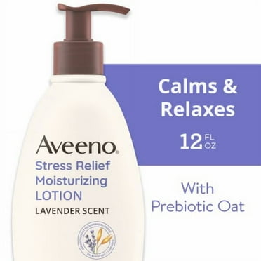 2X - Aveeno Stress Relief Moisturizing Body Lotion Lavender Scent to Calm & Relax