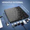 thumbnail image 2 of External CD/DVD Drive For Laptop, DVD Player For Laptop, 8 In 1 USB 3.0 Ultra-Slim Portable,DVD/ CD Burner External Disk Drive Optical Compatible With Laptop Desktop Mac, 2 of 5