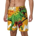 thumbnail image 2 of Balery Cool Dinosaur Playing Guitar Mens Swim Trunks Swim Shorts for Men Quick Dry Inseam Beach Shorts with Compression Liner Pocket-X-Large, 2 of 9