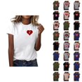 thumbnail image 1 of T-shirts de la Saint-Valentin pour Femmes 2026 à Manches Courtes Col Rond avec Cœur Graphique, 1 of 4