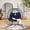 Dark Gray-Dark Blue, variant on AOOWOW Double Egg Chair with Stand Hanging Indoor Outdoor Wicker Rattan Patio Basket Egg Swing Chair Hammock Egg Chairs with UV Resistant Cushions 600 lbs for Bedroom Balcony Patio