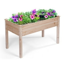 Backyard Expressions Wooden Raised Garden Bed | 48" x 24" x 30" Elevated Planter Box with Included Bed Liner | Outdoor Vegetable, Flower, and Herb Gardening