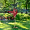 thumbnail image 4 of 40" Pink Flamingo Bird Iron Ornament Outdoor Garden Stake Sculpture Yard Lawn Art Statue, 4 of 16