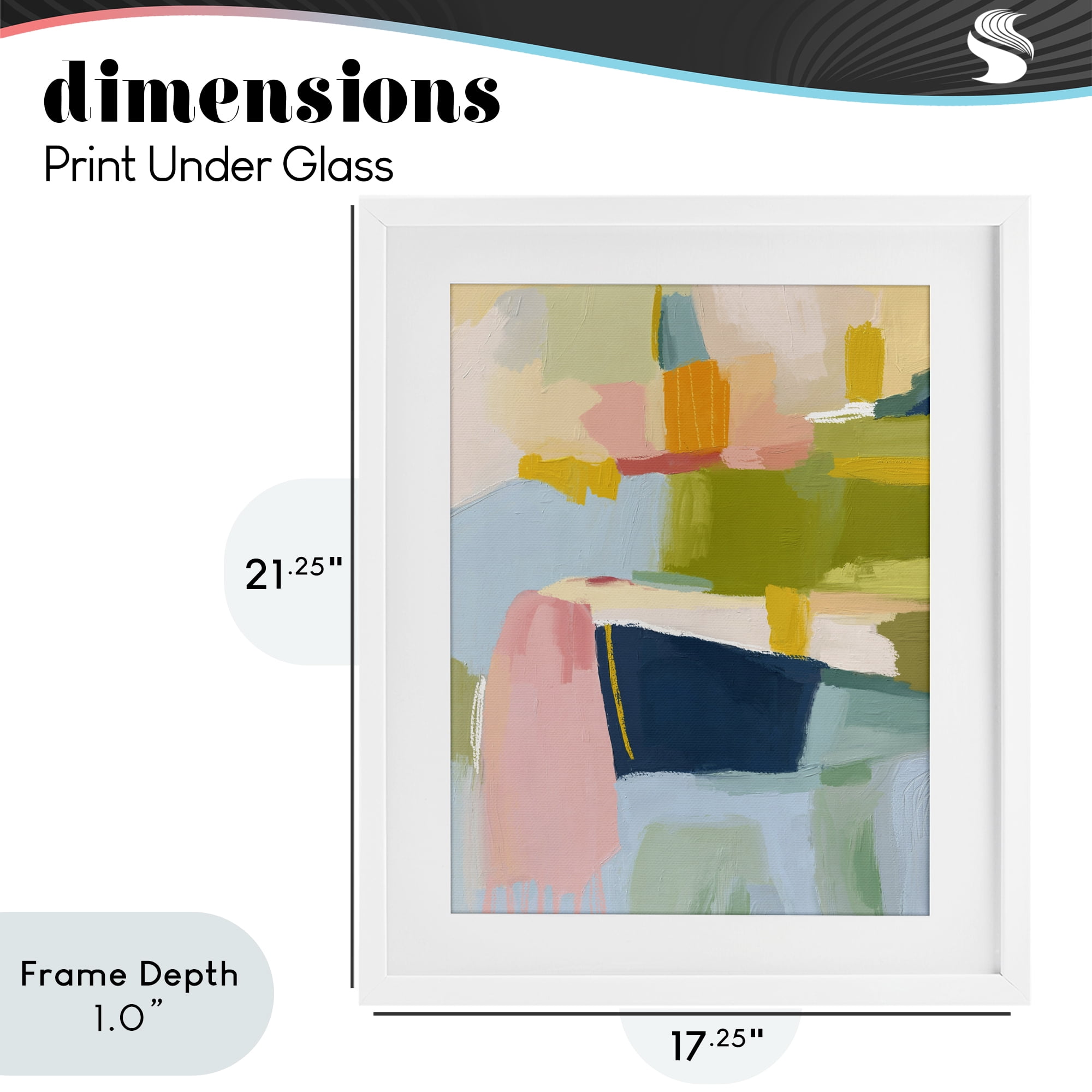 Stupell Industries Pastel Wonder Brushstrokes White Framed Print Under Glass, design by Lisa Nohren