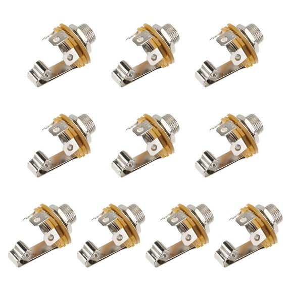 SOPOTUTU 10Pcs Guitar Mic Socket Silver Holder for Stringed Instruments Storage Easy Install