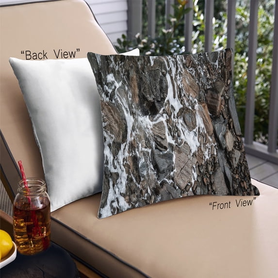 Ahgly Company Earth Rock Outdoor Throw Pillow, 18 inch by 18 inch