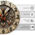 thumbnail image 2 of Wall Clock Decorative - Steampunk Beetle Print 2D Vintage Wall Clocks Battery Operated Silent Non-Ticking for Bedroom, Living Room, Kitchen, Office, Classroom, 10 Inch, 2 of 7