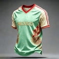 thumbnail image 5 of Zimjoy Mexico Soccer Jersey T-Shirt for Men 2026 World Soccer Game National Team 2D Graphic V Neck Short Sleeve Tee Mint Green L, 5 of 5