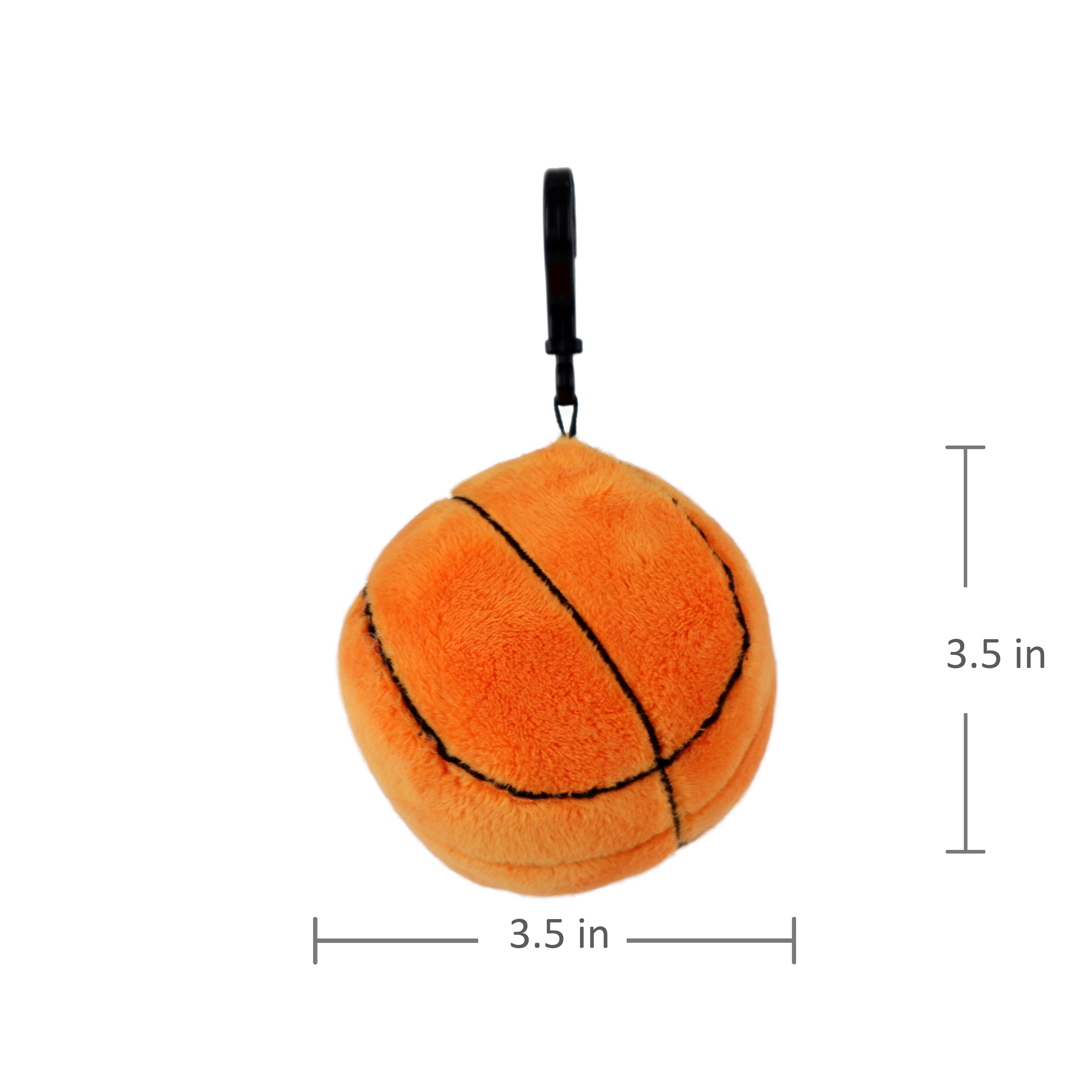 Pen+Gear Plush Stuffed 3.25in Orange Basketball with Backpack Clip