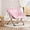 Pink a, variant on Accreate Oversized Foldable Comfy Saucer Chair, Faux Fur Accent Lounge Reading Lazy Chair with Metal Frame for Living Room, Bedroom, Dorm Rooms