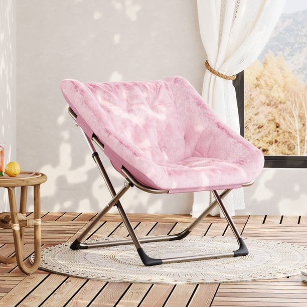 Yeshouse Sillón plegable extragrande y cómodo, con acento de piel sintética, para leer y relajarse, con estructura de metal, ideal para sala de estar, dormitorio y dormitorios