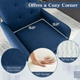 thumbnail image 6 of Costway Linen Fabric Accent Chair Modern Single Sofa Chair with Solid Metal Legs Blue, 6 of 8