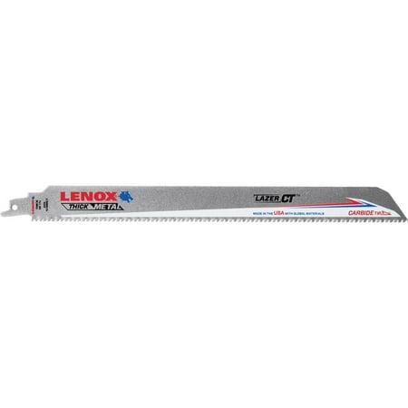 

1PACK Lenox Lazer CT 12 In. 8 TPI Thick Metal/Cast Iron/Stainless Reciprocating Saw Blade