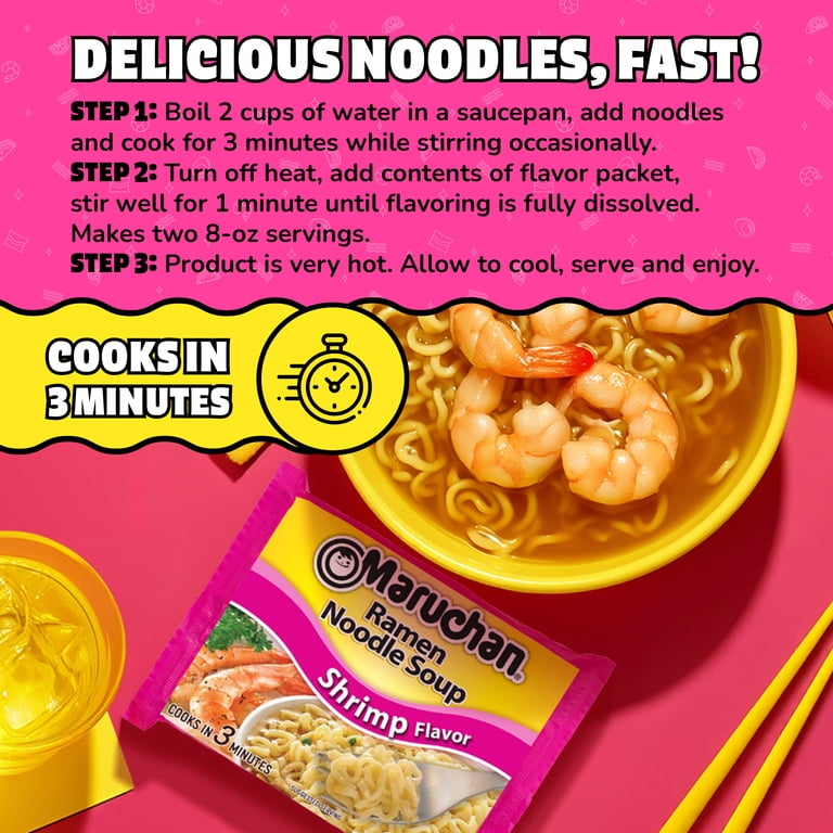 Maruchan Instant Shrimp Flavor Ramen Noodle Soup, Veggie Addable