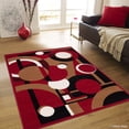 thumbnail image 1 of Allstar Red Area Rug. Contemporary. Abstract. Traditional. Formal. Shapes. Spirals. Circles (7' 7" x 10' 6"), 1 of 7