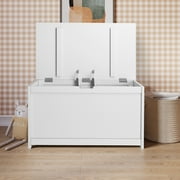 Child Craft Harmony 33 Kids Toy Box Storage Chest, Soft-Close Hinges, Wooden Construction, Matte White