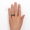 thumbnail image 2 of Botanical Style - 1.25 Carat Cushion Cut Lab Grown Alexandrite and Moissanite - Filigree Milgrain Wedding Set - 18K Black Gold Plating over Silver, 2 of 4