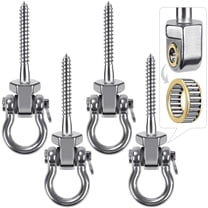 4PCS Heavy Duty Swing Hangers with Bearings, Stainless Steel Porch Swing Hardware for Patio & Playground, Quiet Swivel Hooks - Indoor/Outdoor , 1500LB Capacity