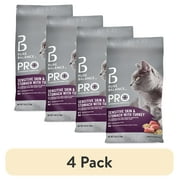 (4 pack) Pure Balance PRO+ Sensitive Skin and Stomach with Turkey Dry Cat Food, 7 lbs