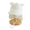 thumbnail image 4 of Oiyii Infant Girls Adjustable Bucket Hats Bear‑Ear Trim Camping Sun Hats, White, 4 of 4