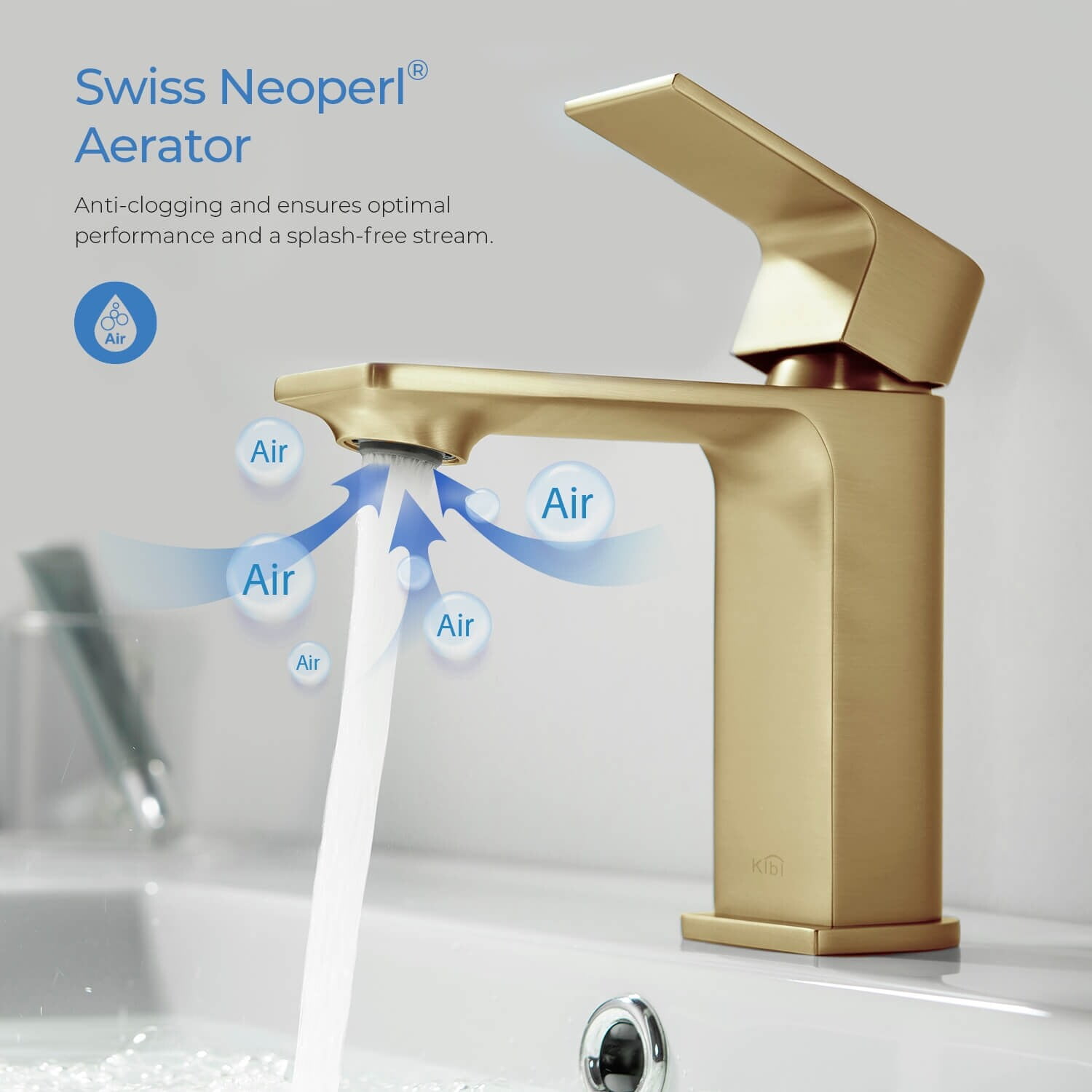 Kibi Mirage Single Handle Bathroom Vanity Sink Faucet with Pop Up Drain