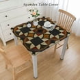 thumbnail image 2 of BANET Square Tablecloth, Pattern of Squares Checkered Design Geometrical Elements, Circle Table Cloth Cover for Dining Room Kitchen Decoration White, 2 of 7