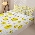 thumbnail image 3 of Castle Fairy Bright Softball Zipper Twin Comforter Sets with Fitted Sheet and 2 Pillowcases, Cartoon Ball Stars Zipper Bedding Set, Yellow Red,4-Piece, 3 of 6