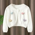 thumbnail image 5 of akafmk Toddler Girls Cropped Cardigan Ruffle Bolero Shrug One-Button Scalloped Lightweight Sweater Cover-Up Fall Outfits, Size 1-2 Years, 5 of 7