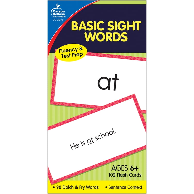 Basic Sight Words Flash Cards (102 cards)