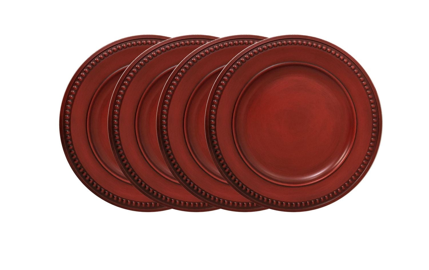 Assiettes de présentation 33 cm Holiday Time de rouge-Pack de 4