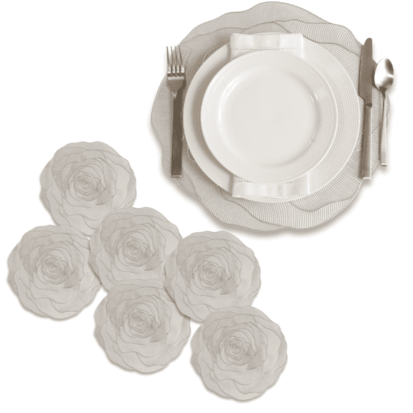 Set 6 piezas Mantel individual tapete mesa comedor PVC VITTORI