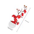 thumbnail image 2 of BRIGHTFUFU 2Ud Bonsái De Flor Artificial En Maceta Roja Para De Escritorio, 2 of 7