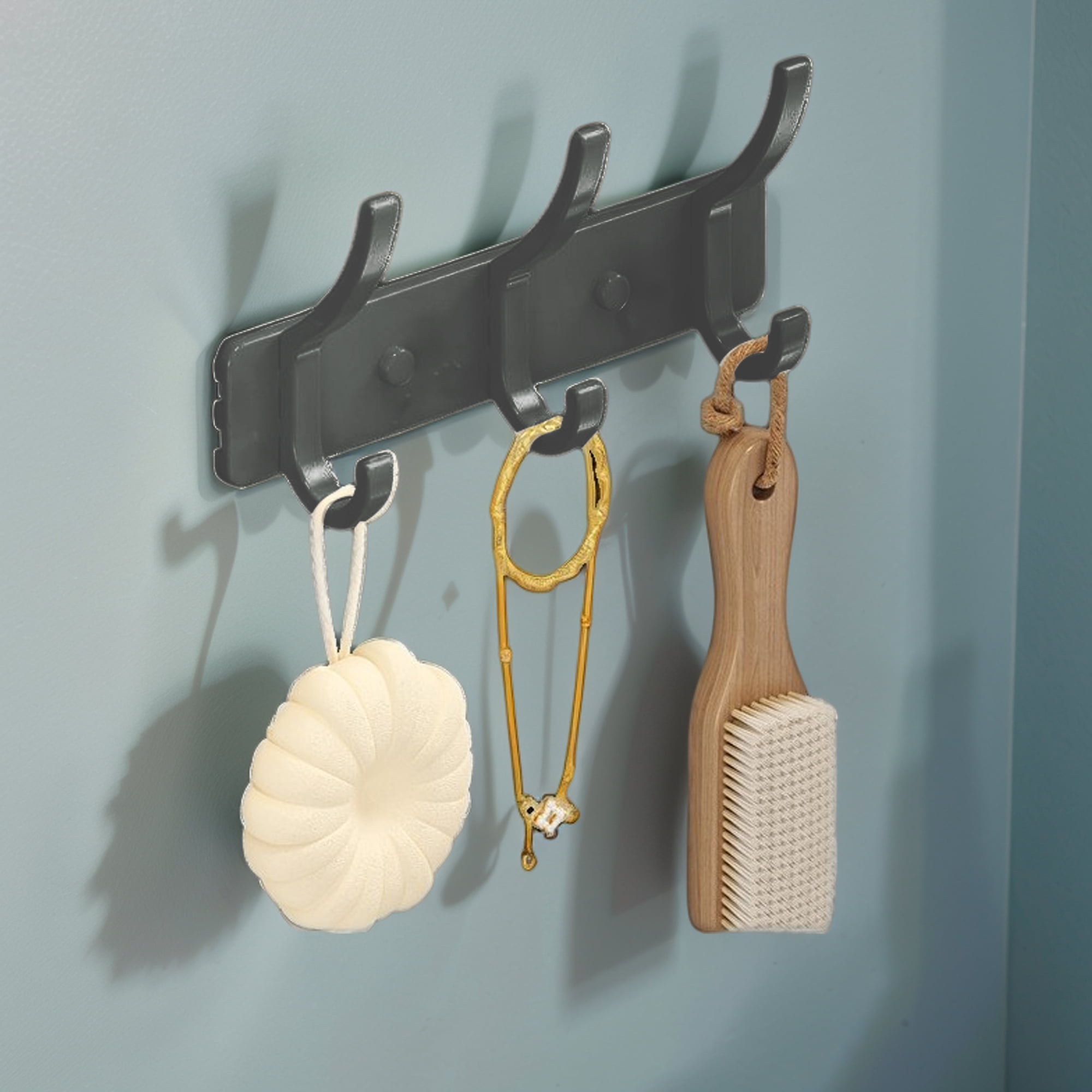 Unique Bargains Coat Rack Wall Mount Hook Gray 6.9x1.2x6