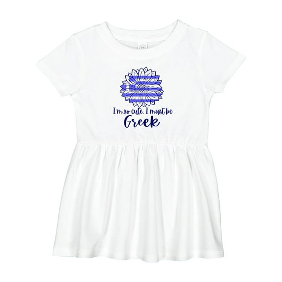 Inktastic I'm So Cute, I Must Be Greek Sunflower Girls Baby Dress