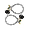 thumbnail image 1 of Tuyau de Propane RV 15 Pouces avec Jauge pour Réservoirs de 5-40Lb - Tuyau de Propane Tressé en Acier Inoxydable Rapide, 1 of 5