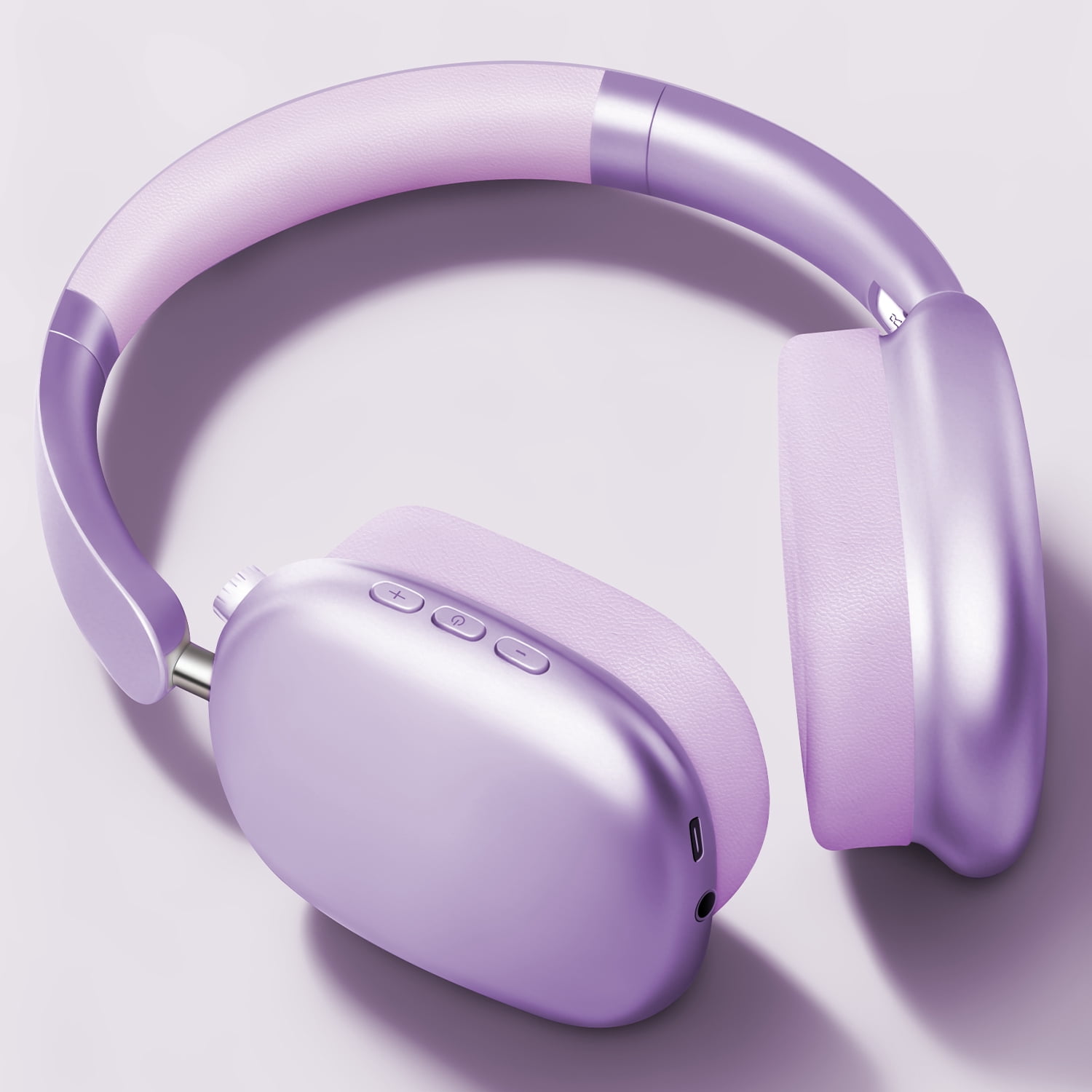 Mahipey Y01 Wireless Over-Ear Headphones with Active Noise Cancelling,Hi-Res Audio,48H Playtime,Foldable Design Bluetooth Headphones for iPhone/Samsung/Android/PC(Purple) thumbnail 4
