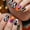 C, variant on Halloween Press-On Nails 24-Piece Set Reusable Square Short Fake Nails with Ghost Mummy Vampire Candy Corn Designs for Spooky Party DIY Manicure Decor