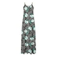 thumbnail image 5 of CEHVOM Robes d'Été pour Femmes Décontractées Boho Imprimées à Bretelles Anneau Plage Longue Robe Maxi avec Poches, 5 of 5