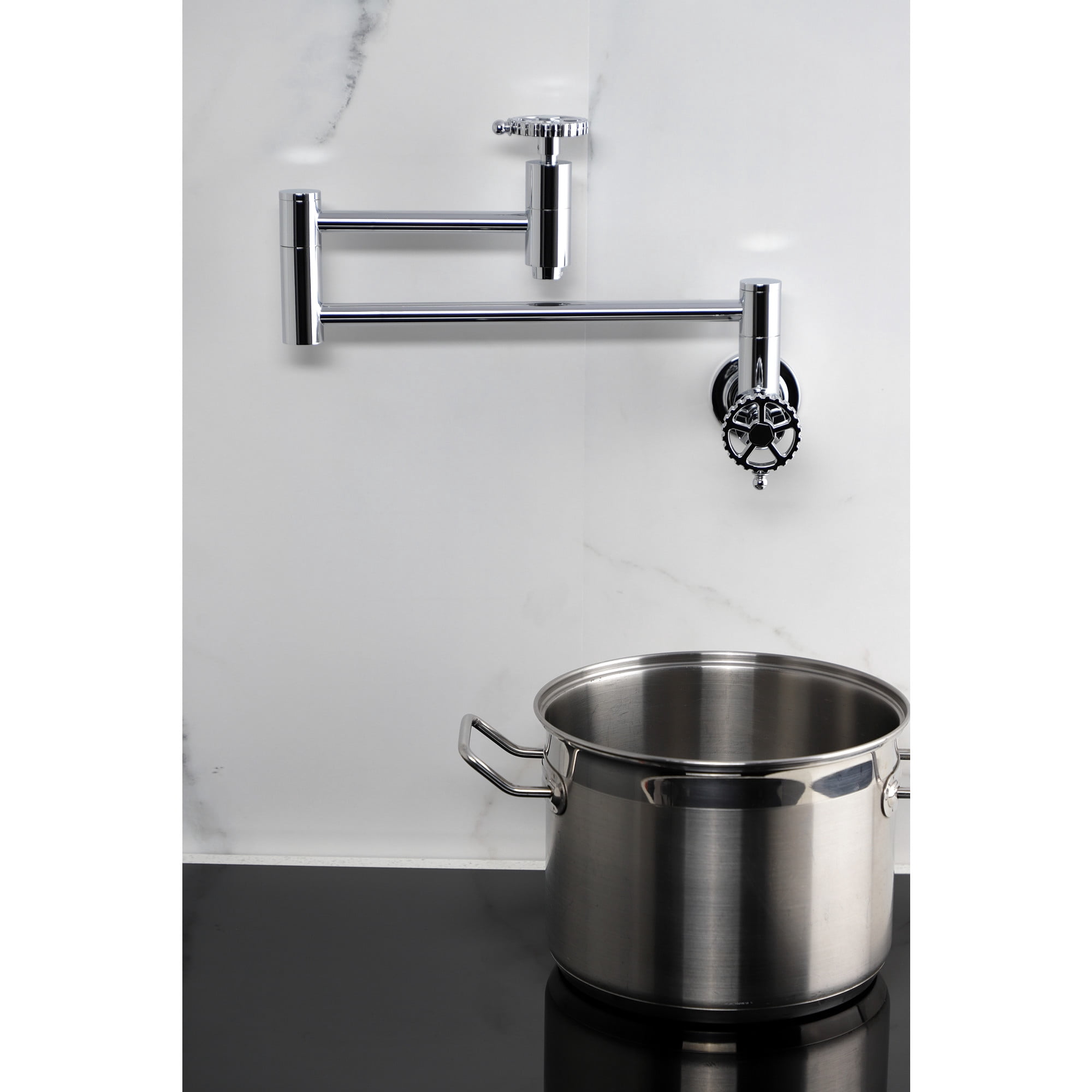 Kingston Brass KS8101CG Fuller Wall Mount Pot Filler Faucet, Polished Chrome