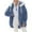 Blue, variant on FRSASU Plus Size Women Coats Women Winter Warm Loose Plush Zip Hooded Jacket Coat