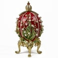 thumbnail image 4 of Jewelry Gift Box for Necklace Swarovski Crystals Faberge Egg May Lily Pink Imperial Egg Jewelry Box with Photo of the Family of Nicholas II (Medium) 2.87 x 2.87 x 5.9-inch Desk Trinkets Unique Boxes, 4 of 10